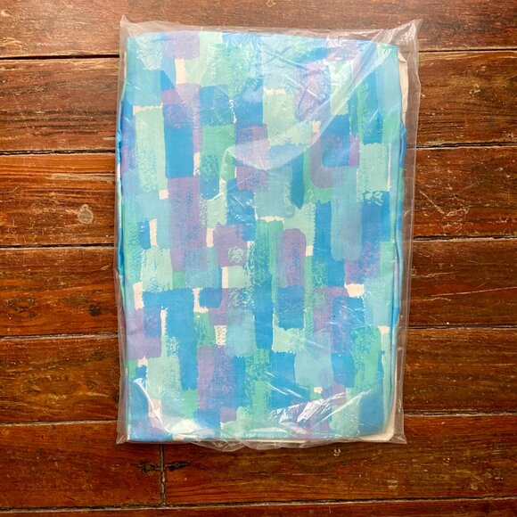 Vintage NEW In Bag 60s Adjust-a-Bow Mod Abstract Shift Dress M 14 16 Disposable - Picture 3 of 3